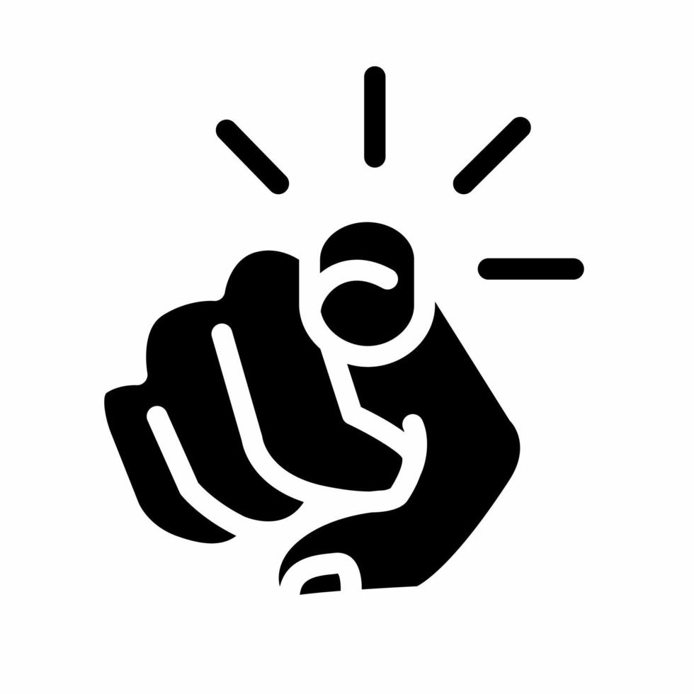 Pointing hand icon illustration template. Stock vector. vector