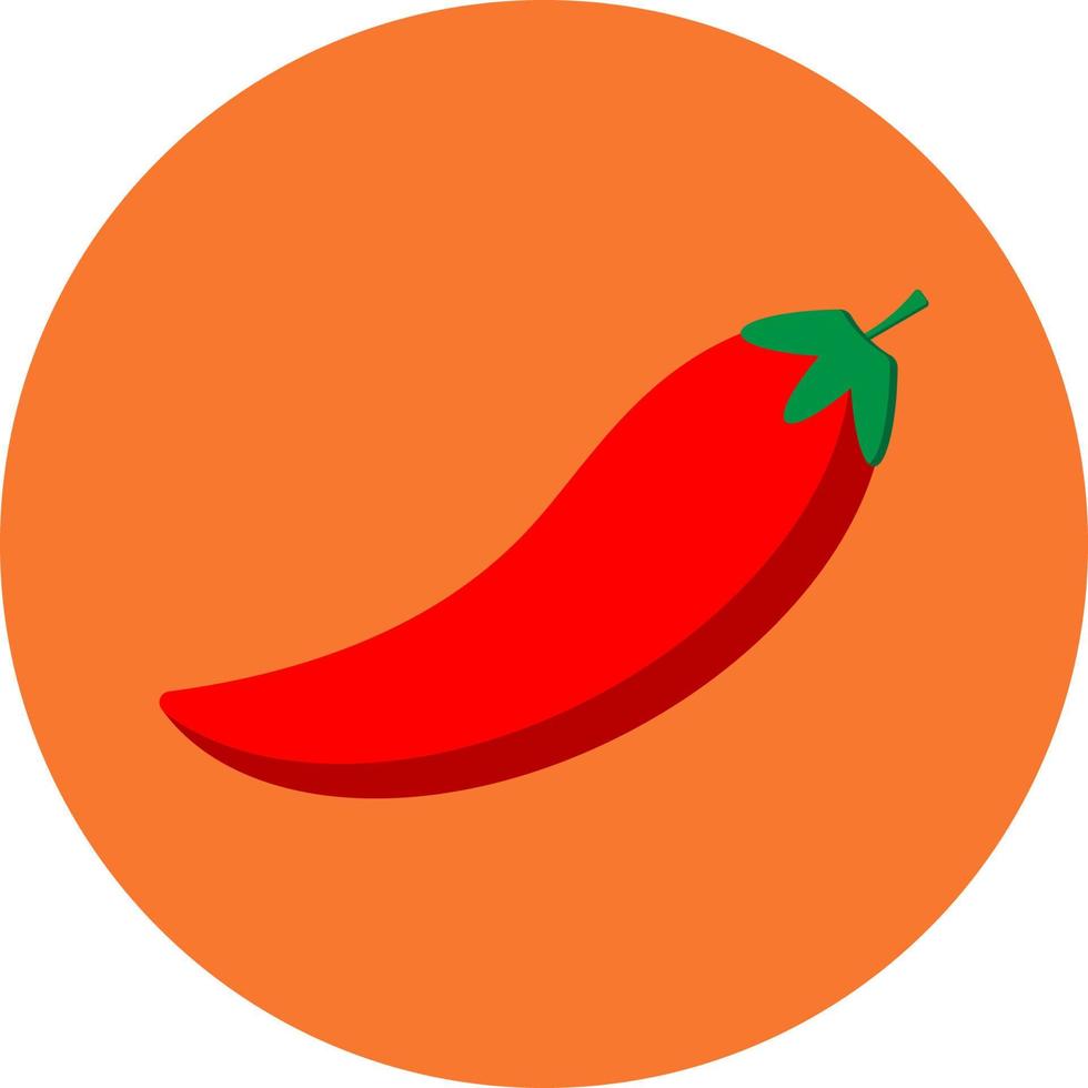 chile vegetal icono plano vector