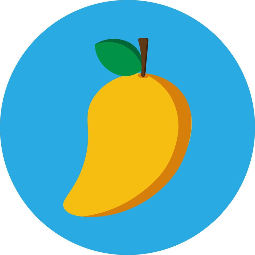 icono plano de fruta de mango vector