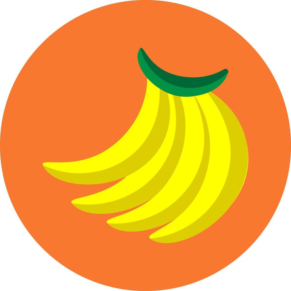 icono plano de fruta de plátano vector