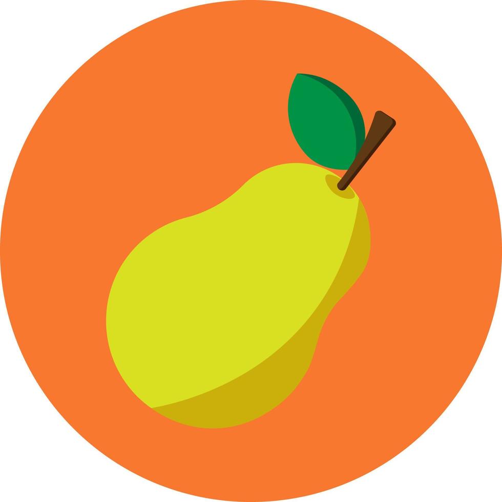 icono plano de fruta de pera vector