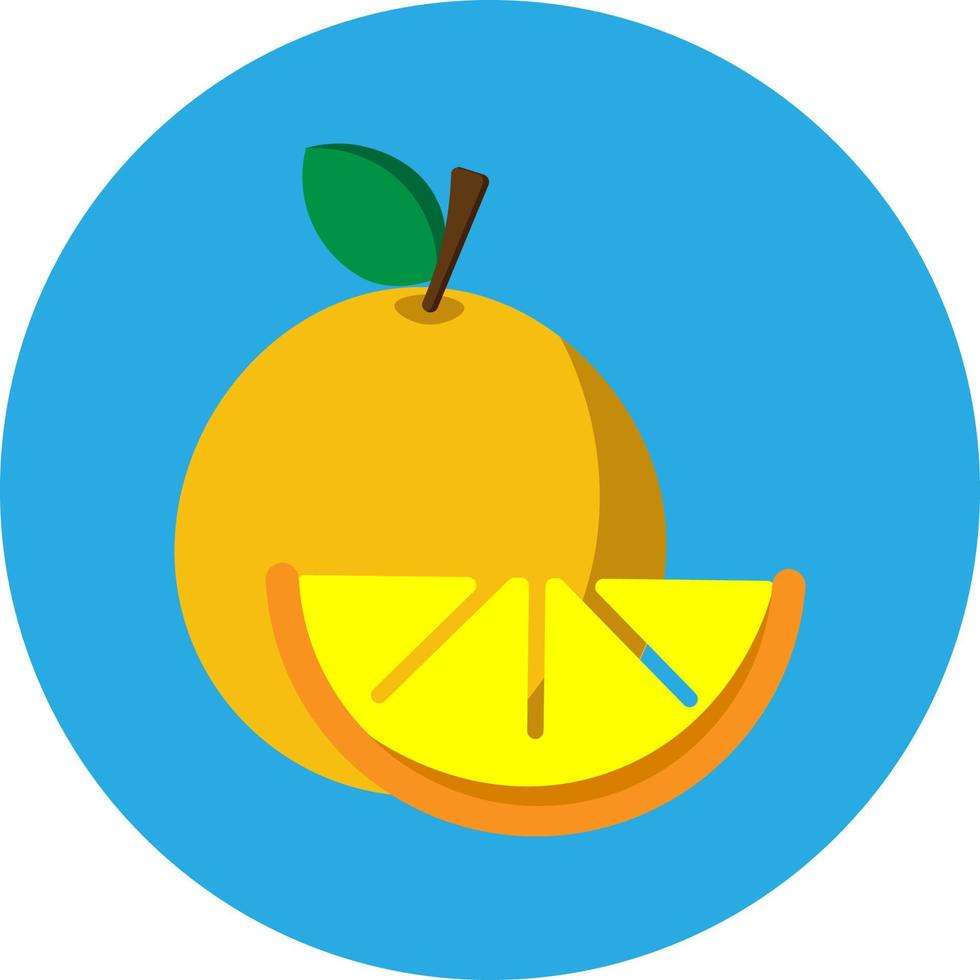 icono plano de fruta naranja vector