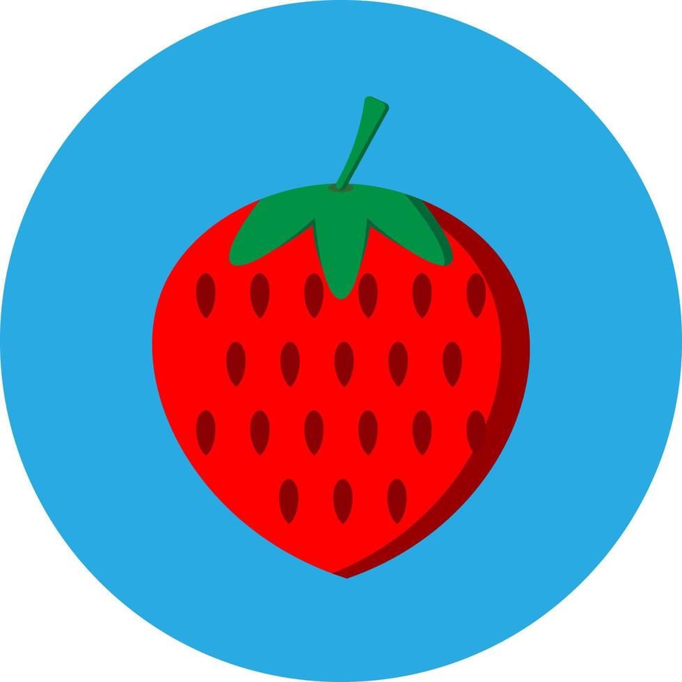 Strawberry Fruit Flat Icon vector