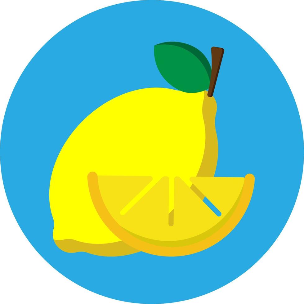 icono plano de fruta de limón vector