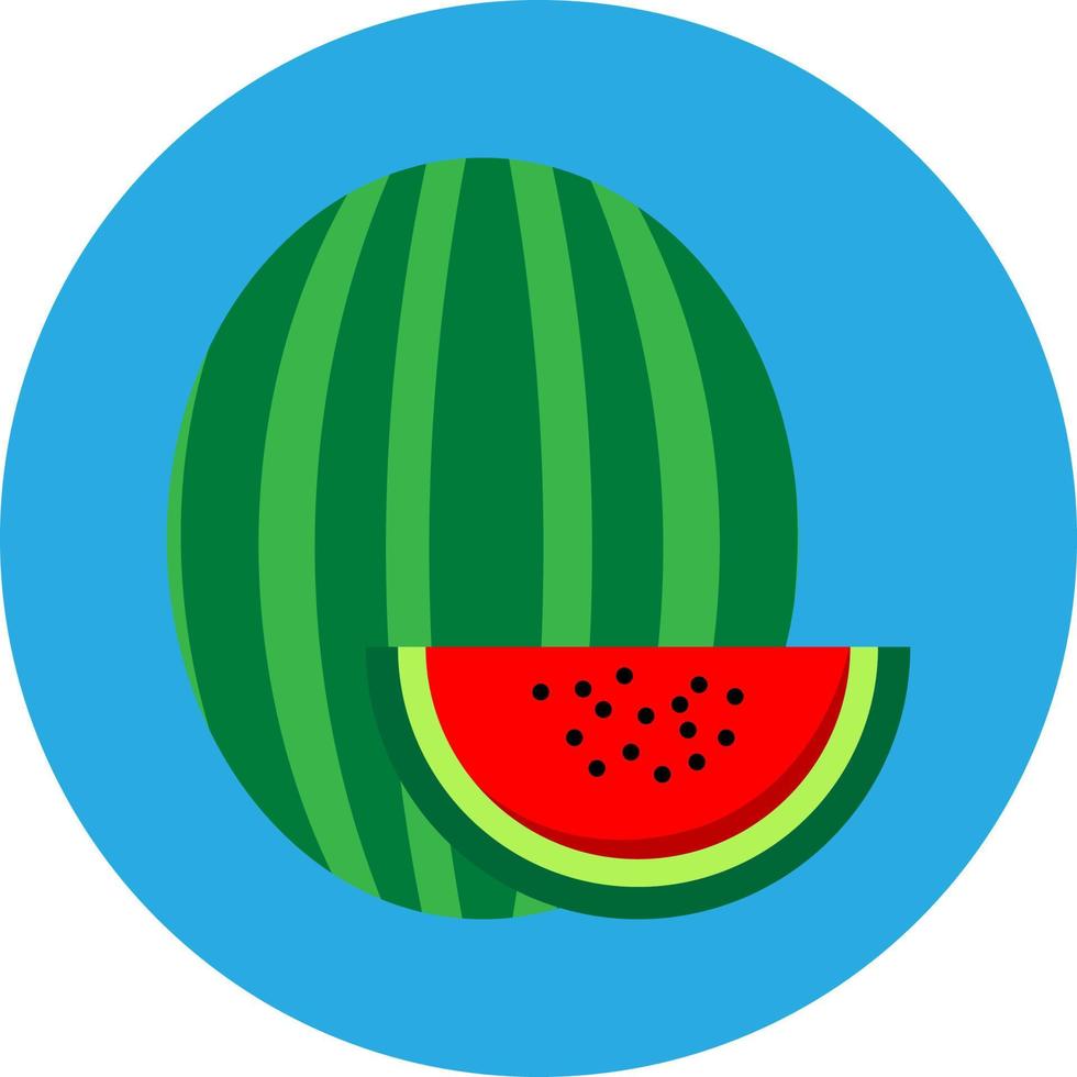 Watermelon Fruit Flat Icon vector