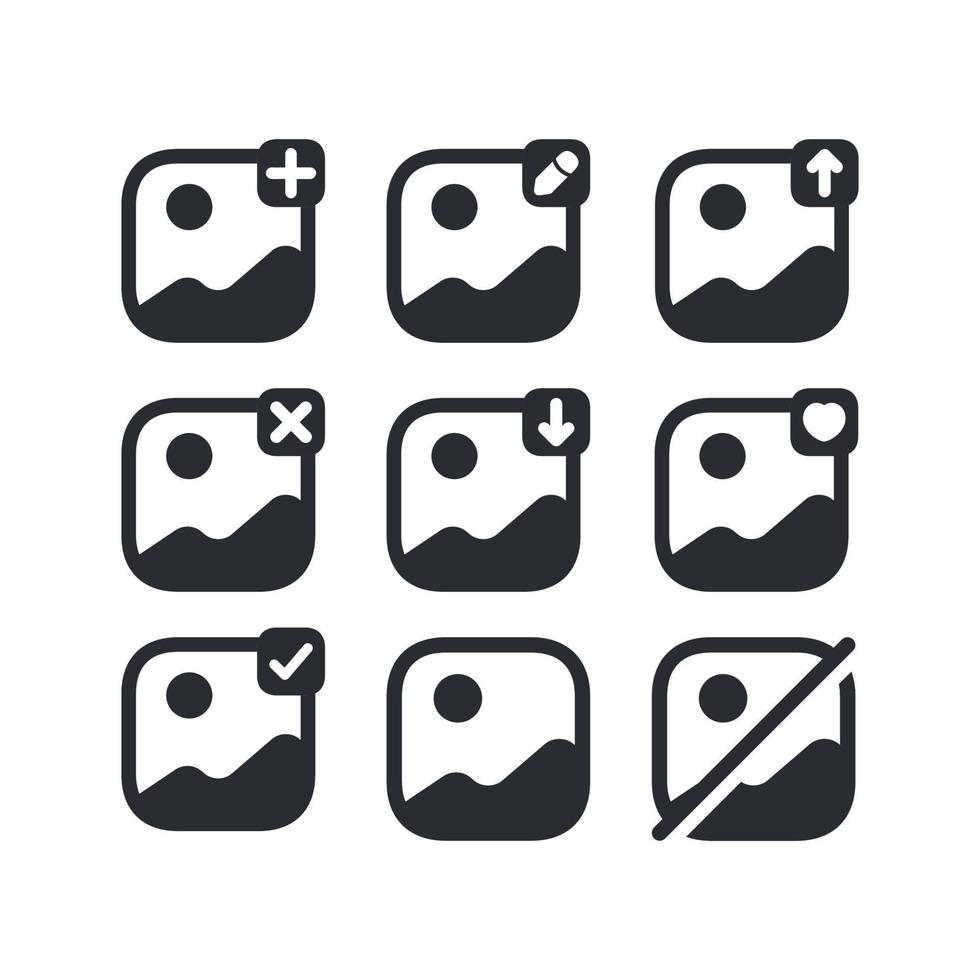 gallery set icon simple design vector