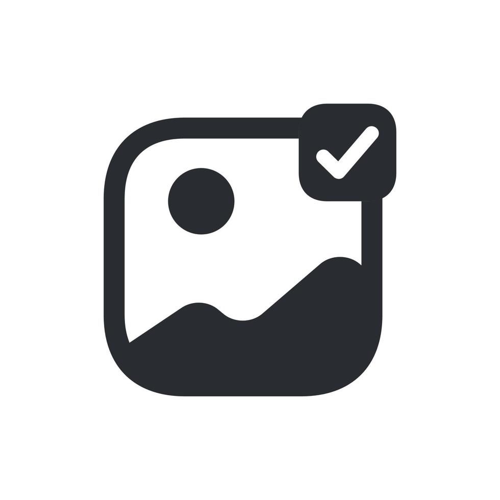 gallery tick icon simple design vector