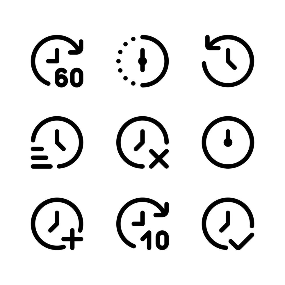 time icon set simple design vector