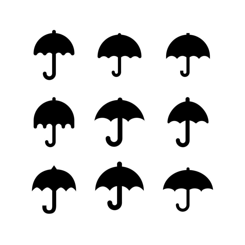 umbrella icon set simple design vector