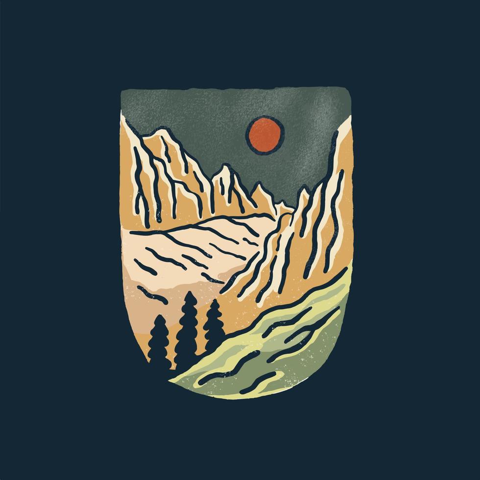 dibujo a mano del parque nacional zion en diseño vectorial grunge vector