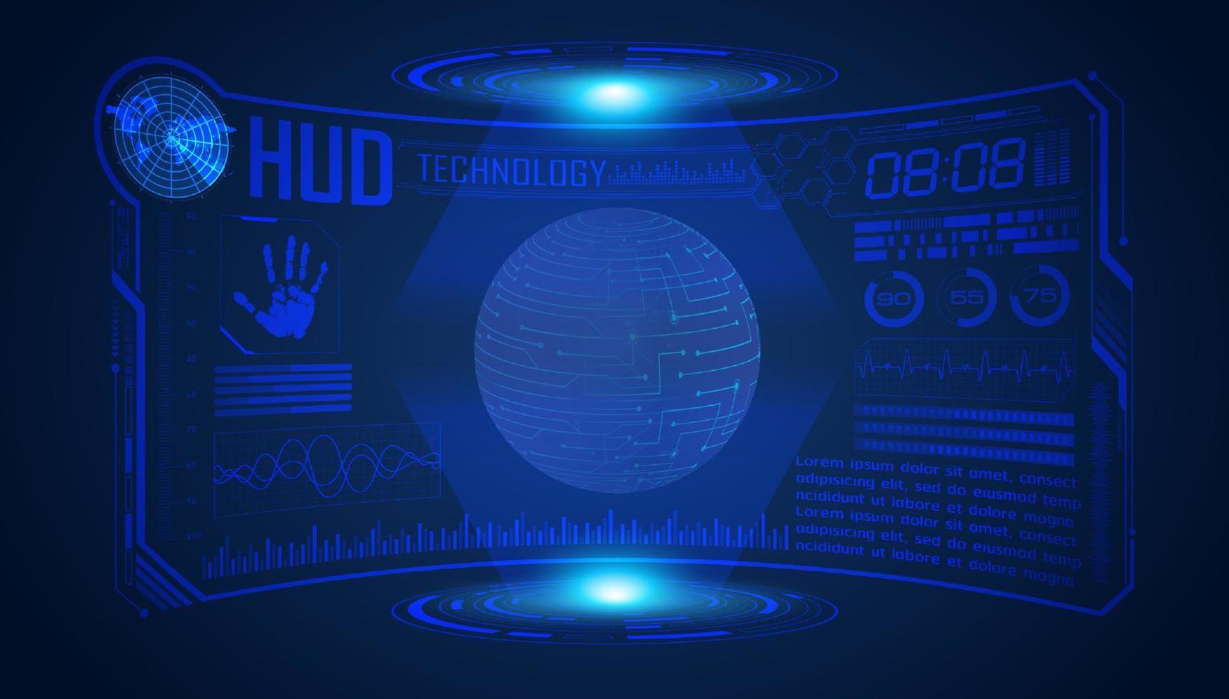 Modern HUD Technology Screen Background vector