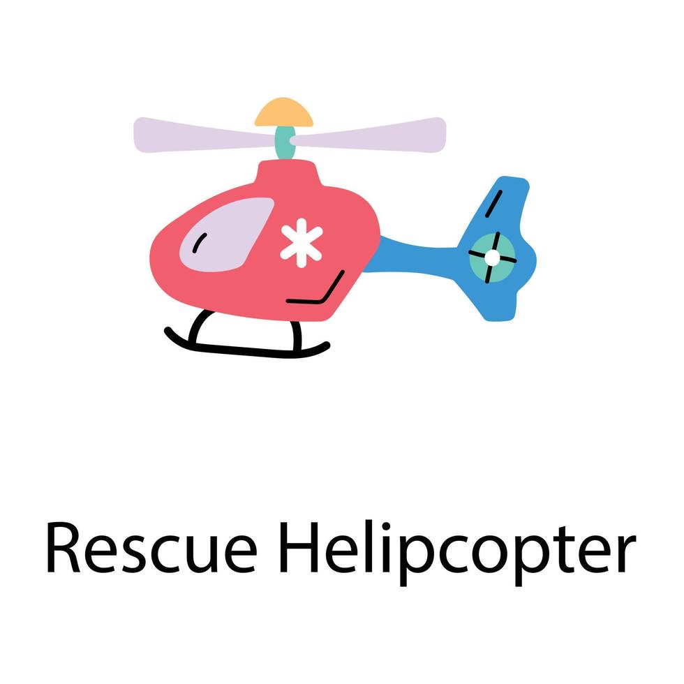 Trendy Rescue Helicopter vector