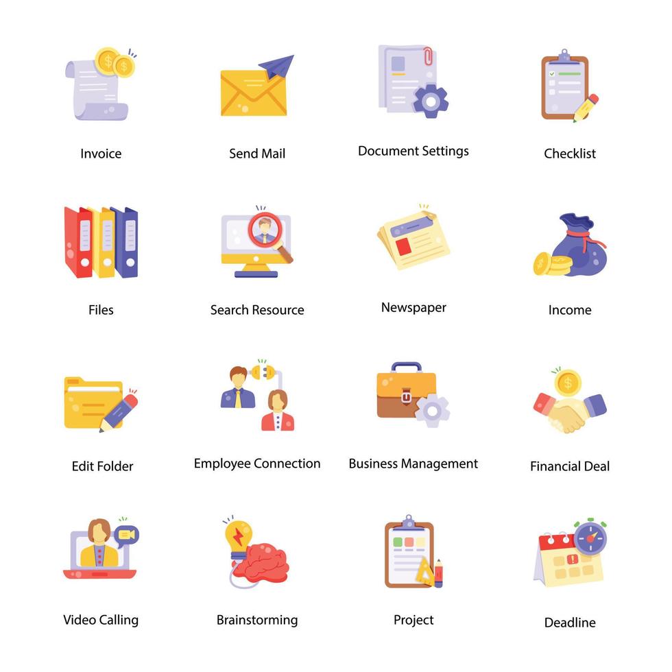 Pack of Admin Flat Icons 17757202 Vector Art at Vecteezy