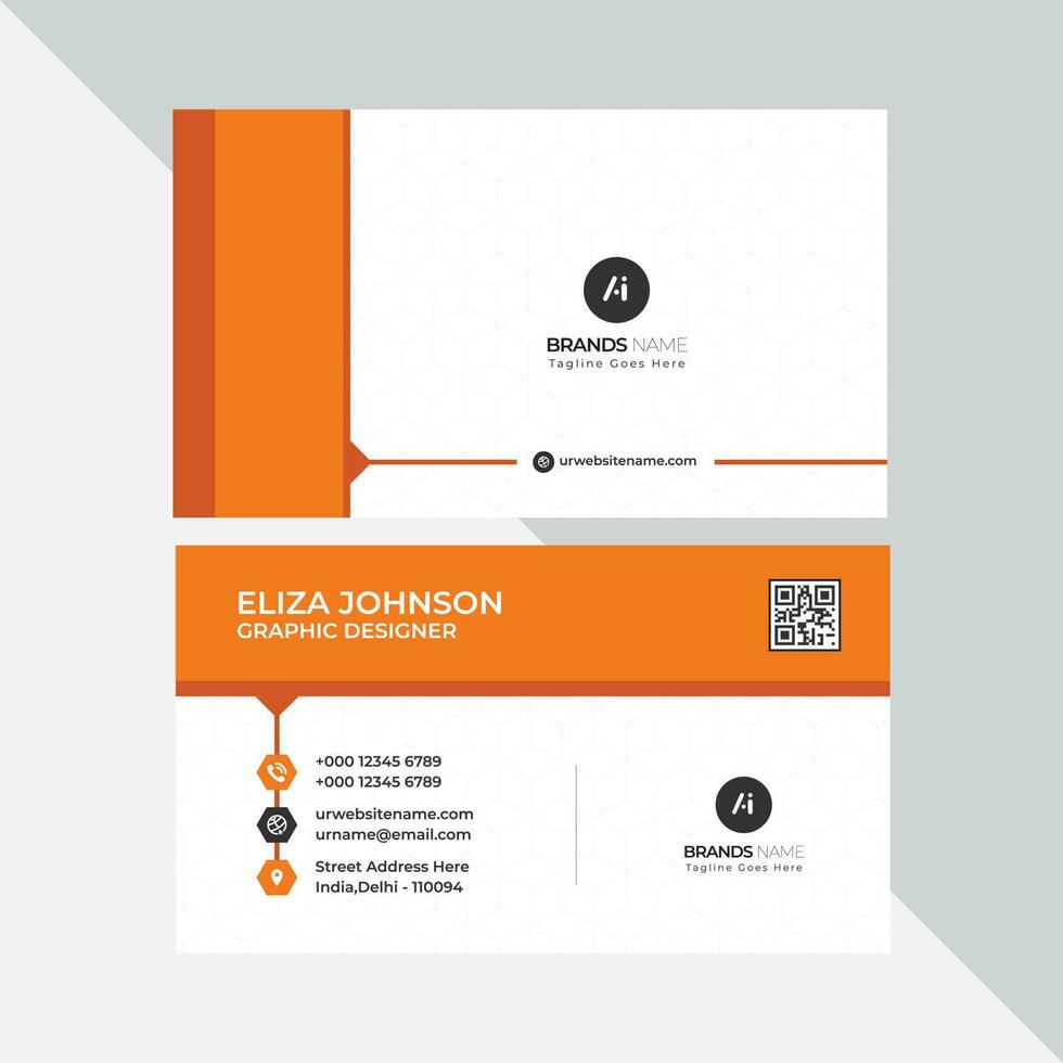 tarjeta de visita profesional moderna, tarjeta de visita de negocios creativa y simple, vector libre de plantilla de diseño de tarjeta de visita