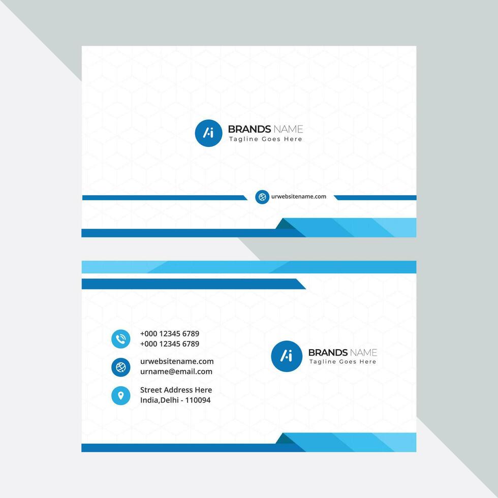 Modern Professional Business Card, Creative And Simple Business Visiting Card, Business Card Design Template Free Vector