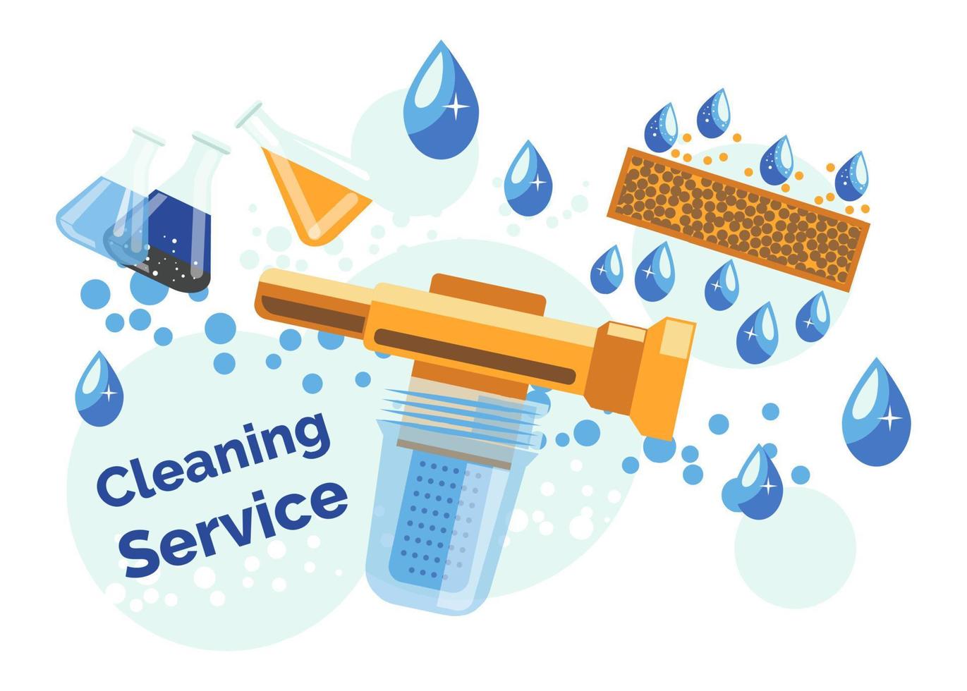 Cleaning service, purification of water technology vector