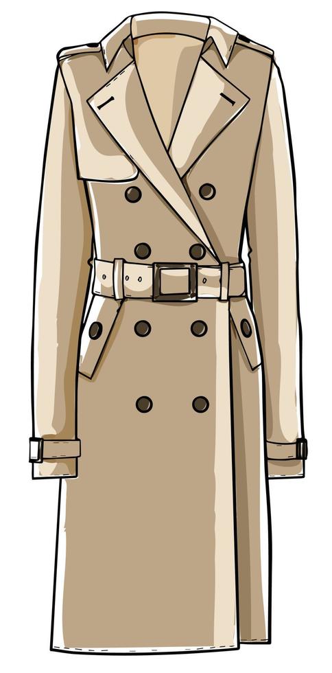 trench coat ropa clásica ropa básica de moda vector