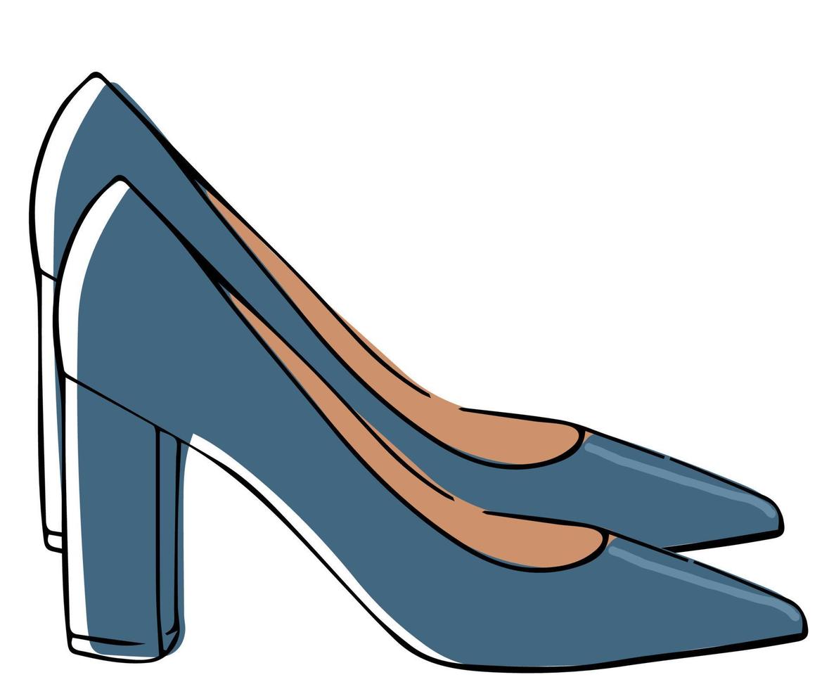 Classic shoe on heel, women fashionable footwear vector