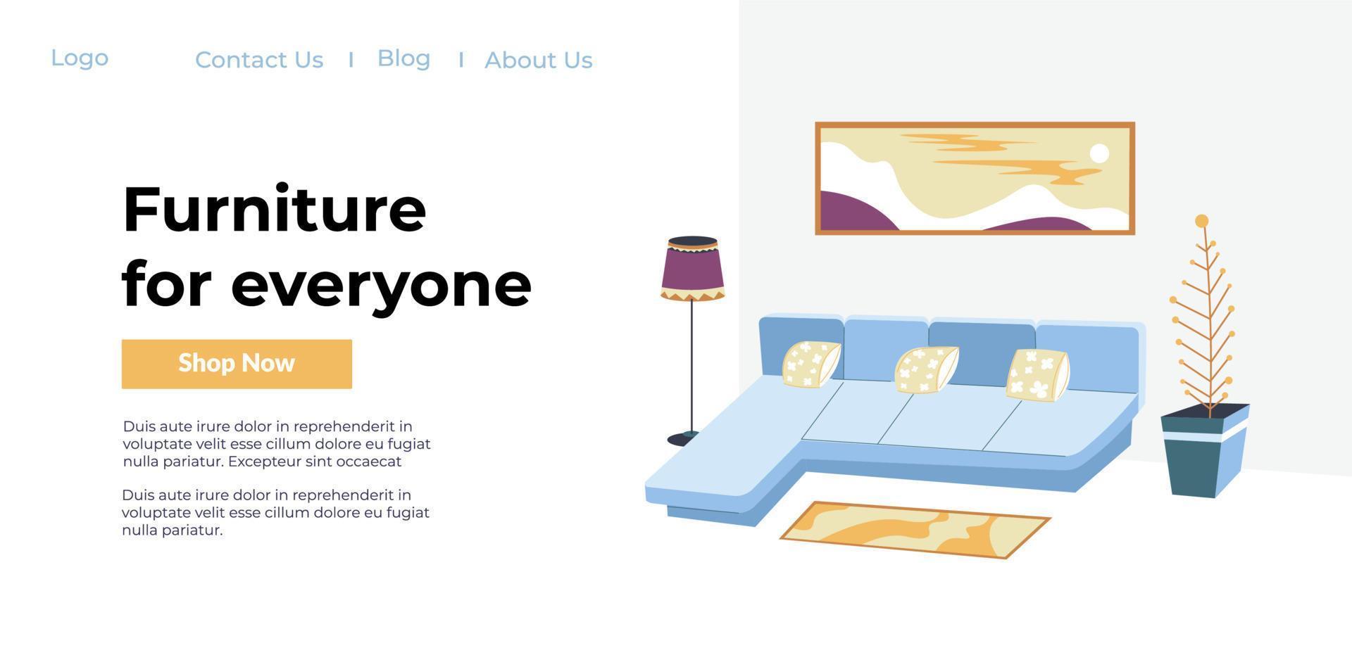 Furniture for everyone, online website for home vector