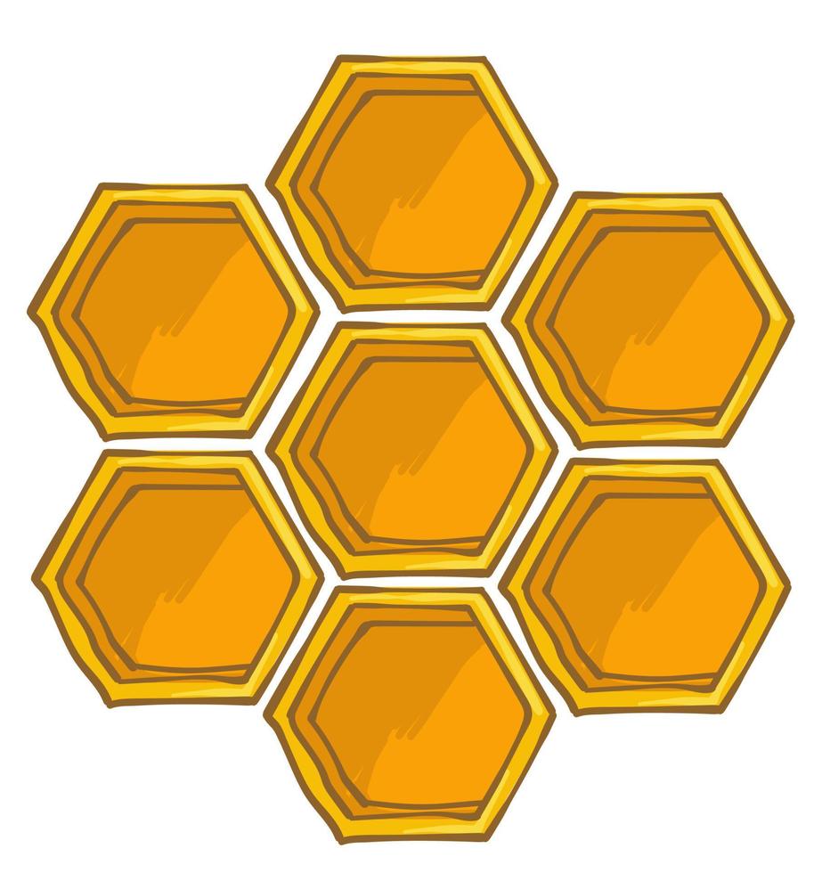 colmena hexagonal para abejas, celdas con miel dulce vector