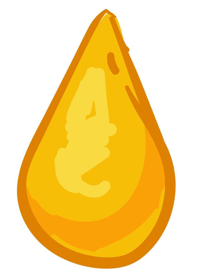 Drop of honey, golden nectar or sweet syrup vector