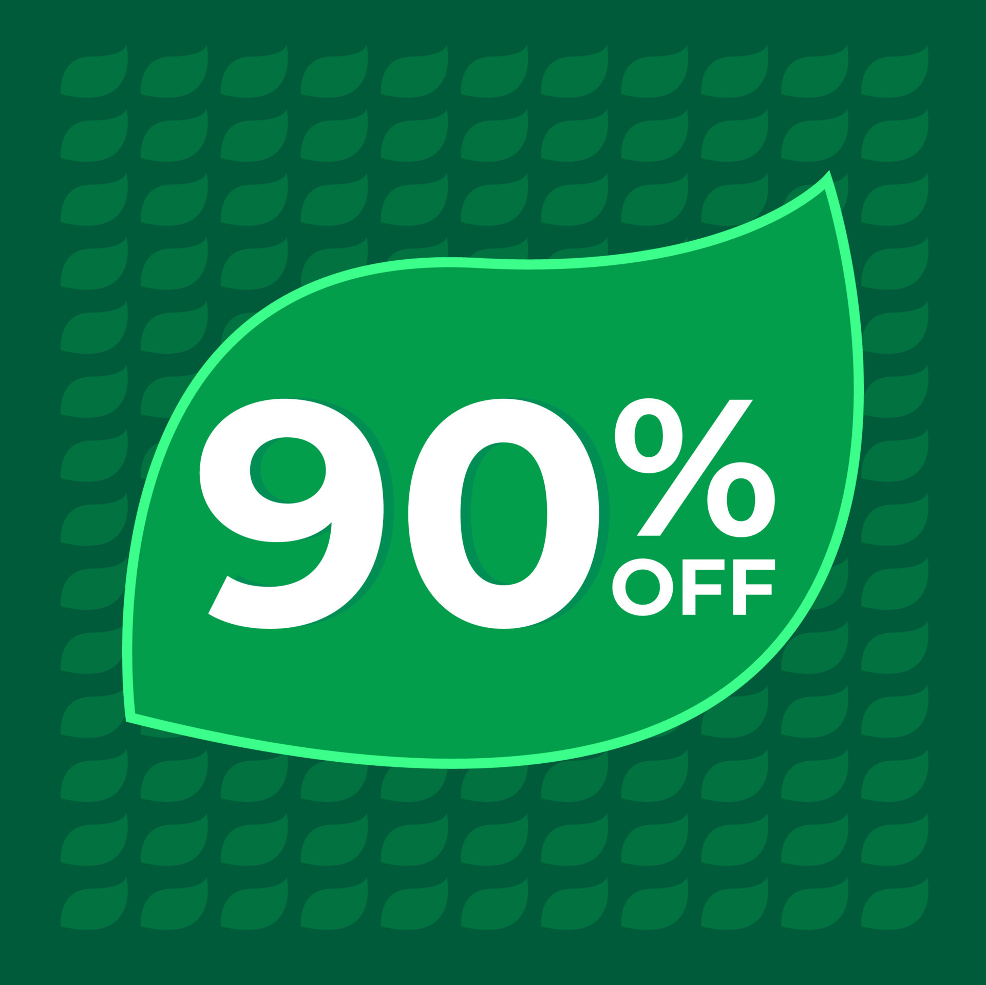 90-percent-off-ninety-percent-off-on-a-green-background-with-tree-leaf