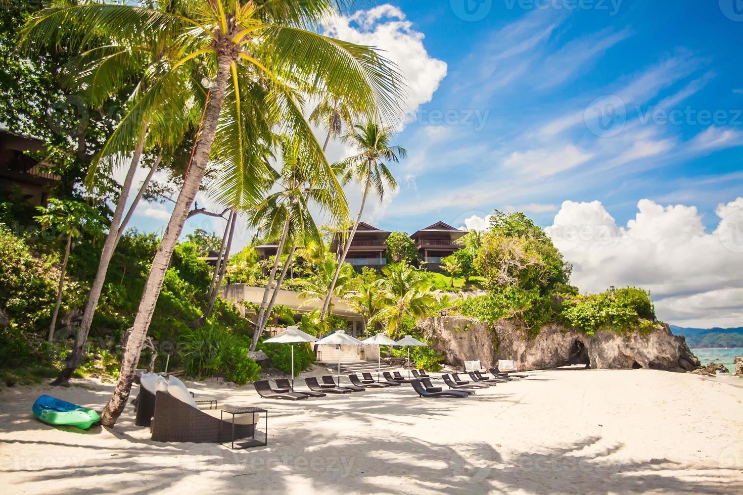 Cozy little hotel on a tropical exotic resort photo