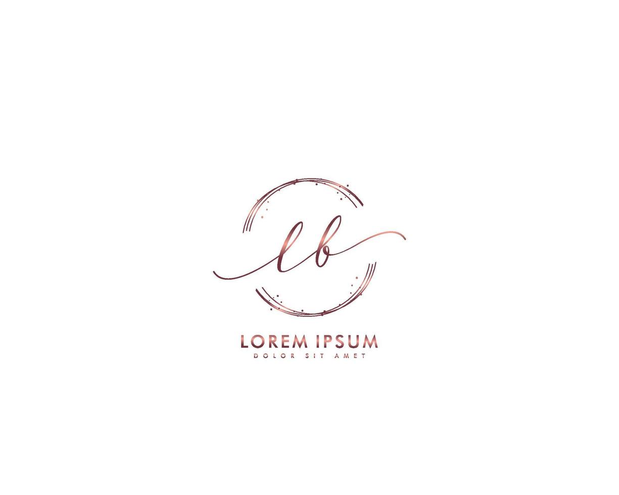 monograma de belleza de logotipo femenino lb inicial y diseño de logotipo elegante, logotipo de escritura a mano de firma inicial, boda, moda, floral y botánica con plantilla creativa vector