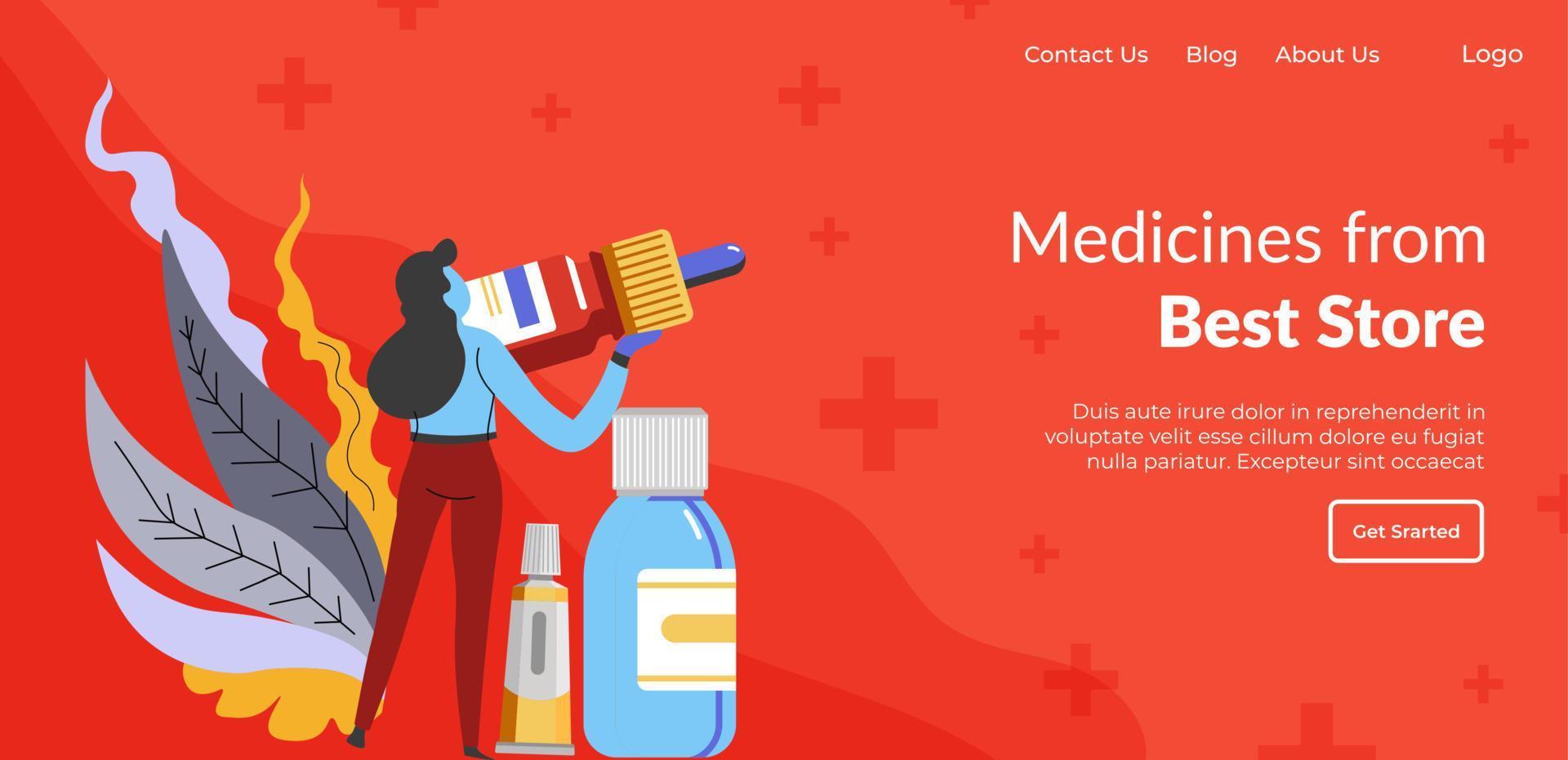 medicina de la mejor tienda, farmacia en línea en la web vector