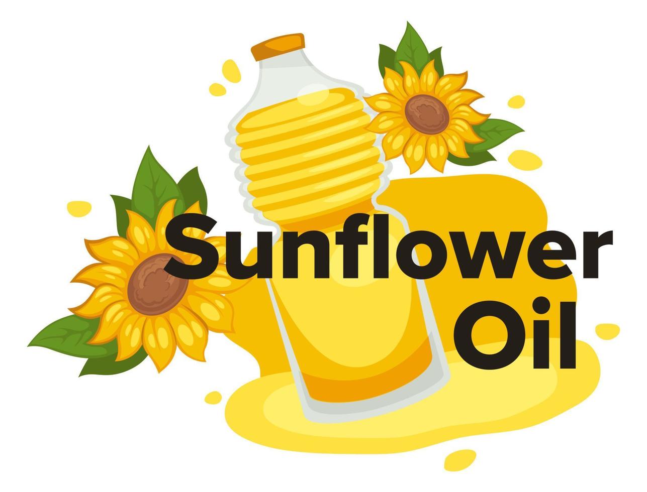 Sunflower oil, oily liquid used for cooking vector