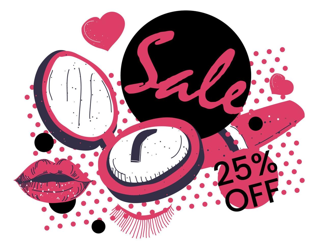 Cosmetic products care sale and special discounts vector