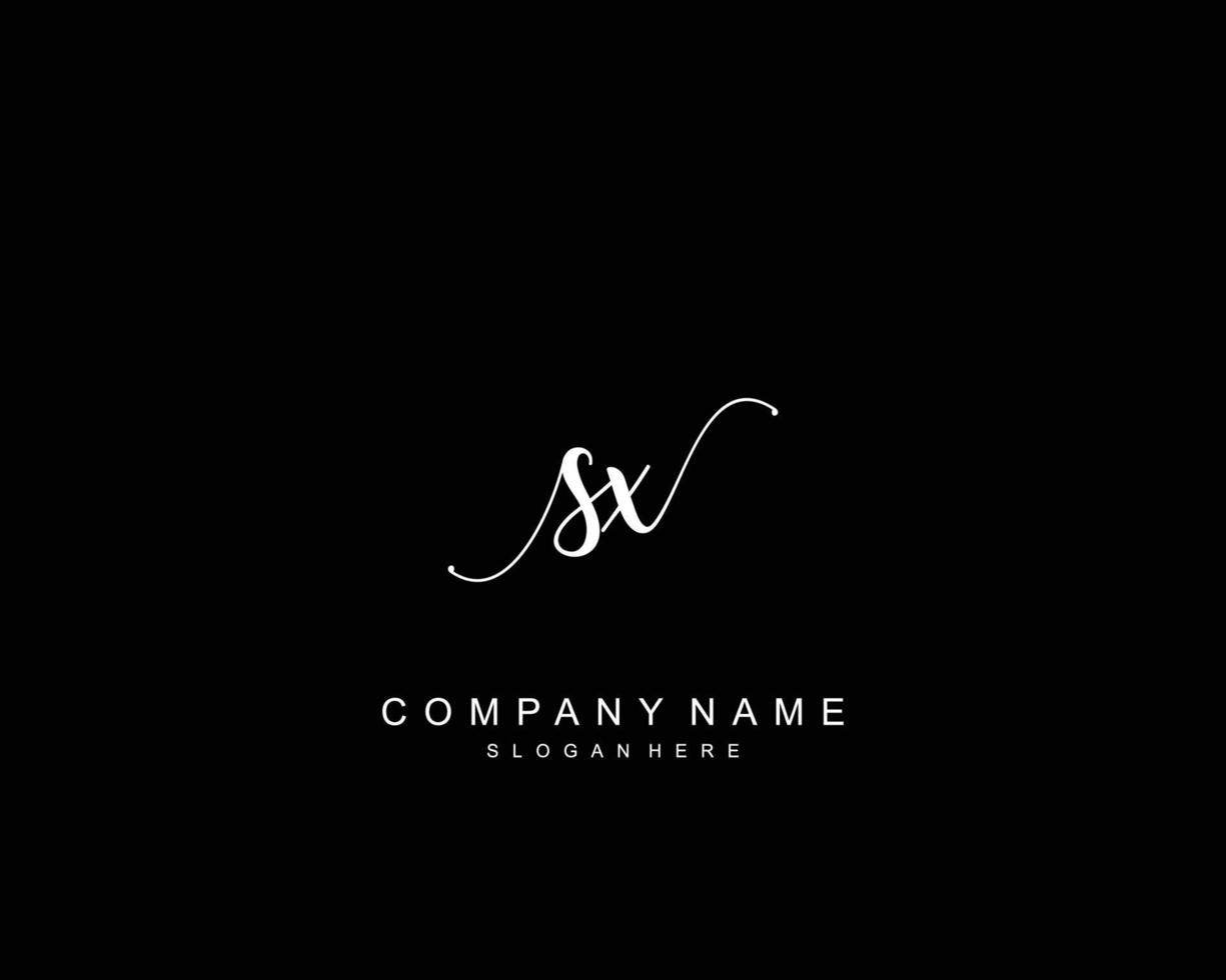 Initial SX beauty monogram and elegant logo design, handwriting logo of initial signature, wedding, fashion, floral and botanical with creative template. vector