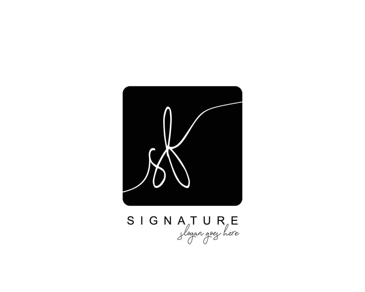 Initial SF beauty monogram and elegant logo design, handwriting logo of initial signature, wedding, fashion, floral and botanical with creative template. vector