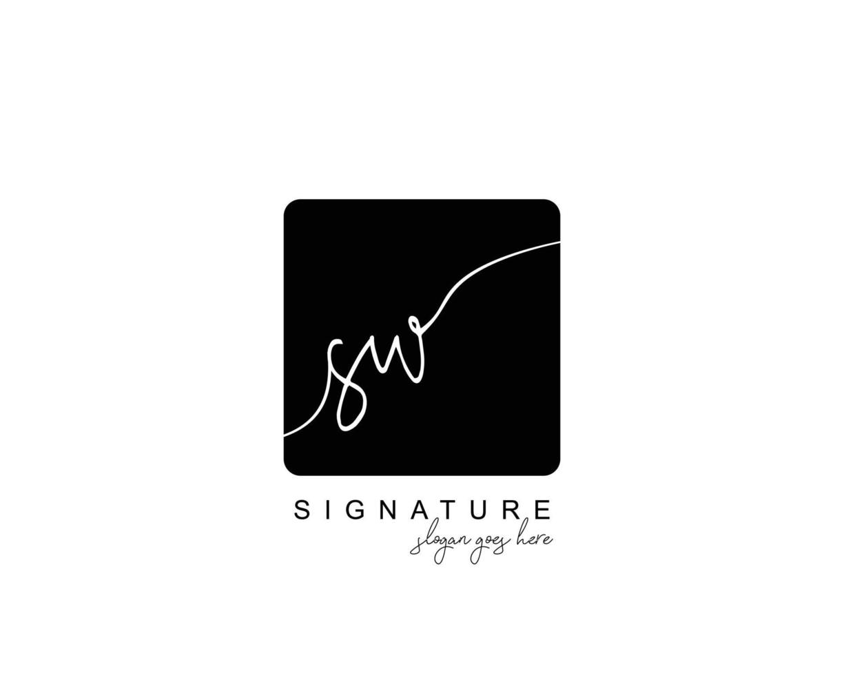 Initial SW beauty monogram and elegant logo design, handwriting logo of initial signature, wedding, fashion, floral and botanical with creative template. vector