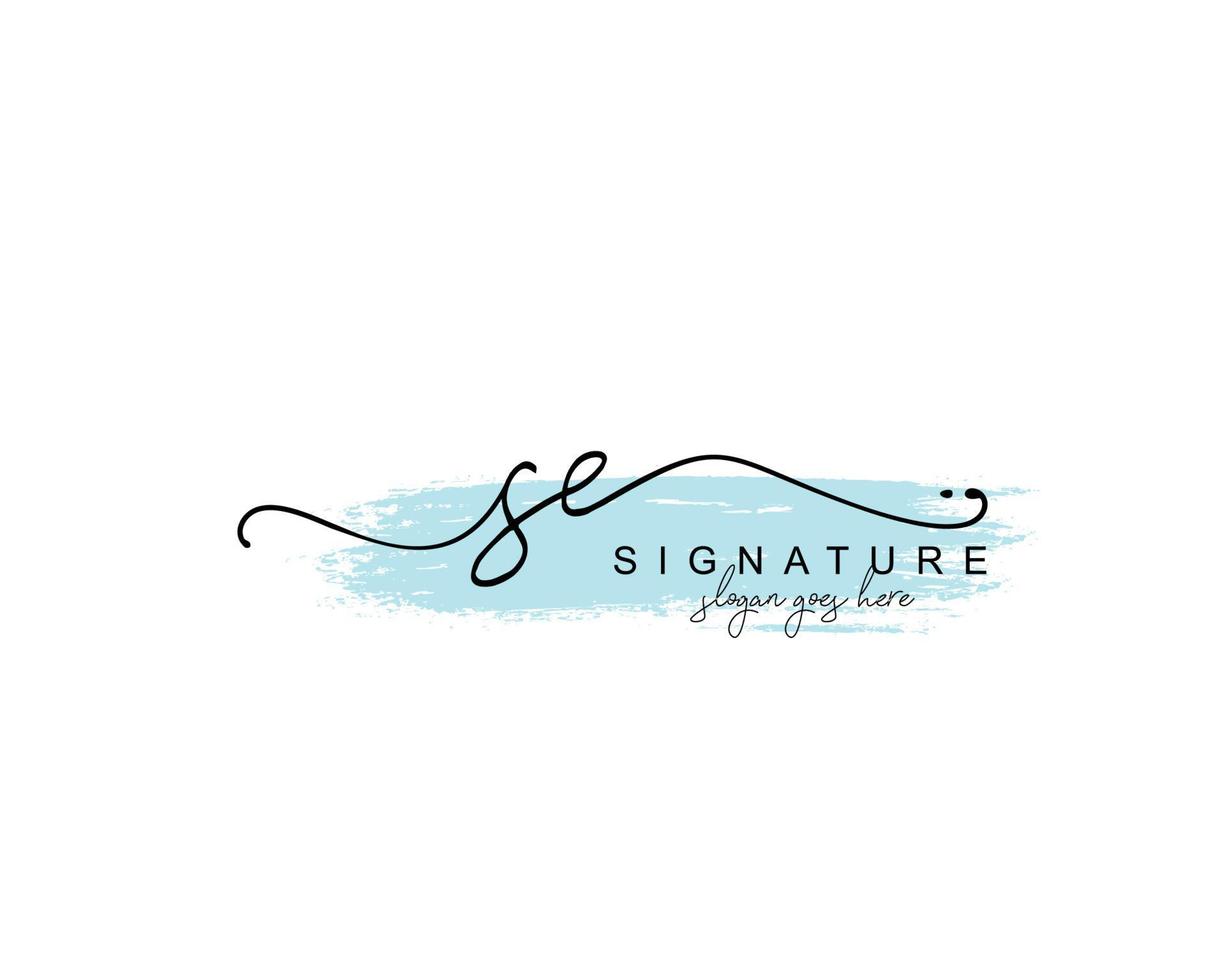 Initial SE beauty monogram and elegant logo design, handwriting logo of initial signature, wedding, fashion, floral and botanical with creative template. vector