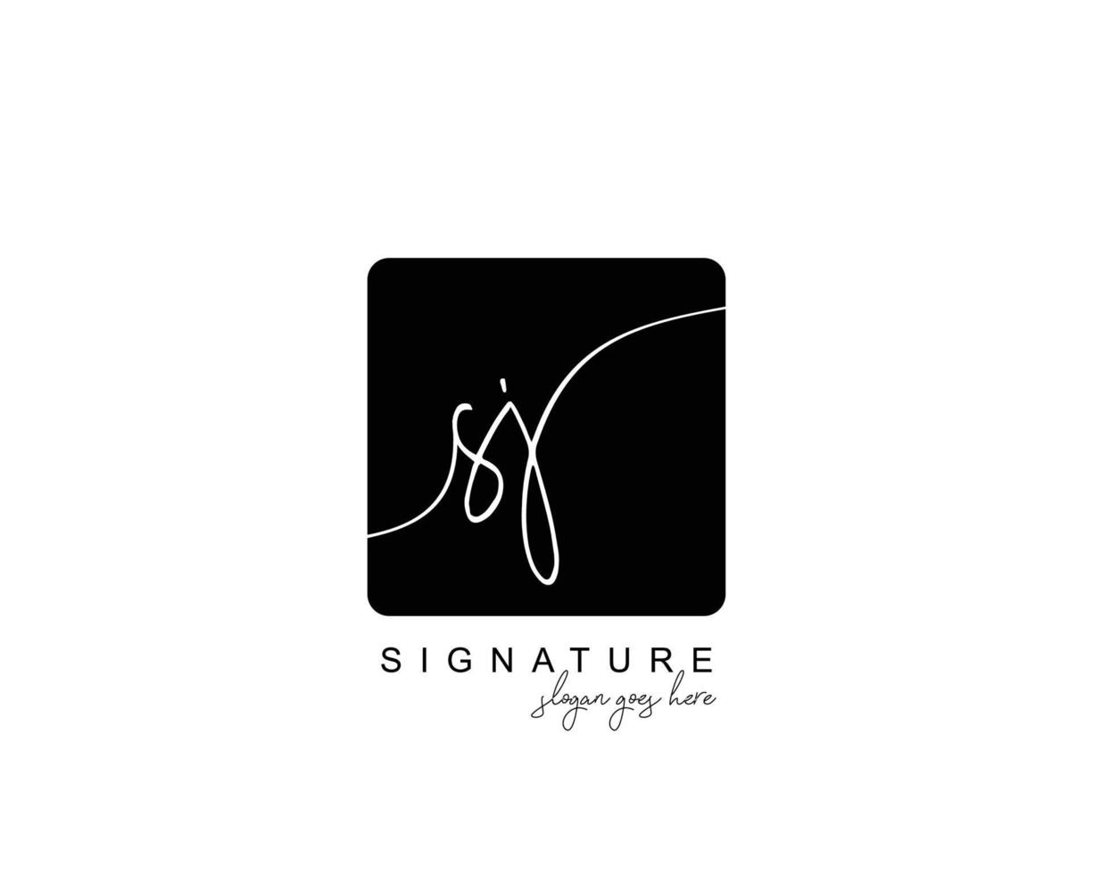 monograma de belleza sj inicial y diseño de logotipo elegante, logotipo de escritura a mano de firma inicial, boda, moda, floral y botánica con plantilla creativa. vector