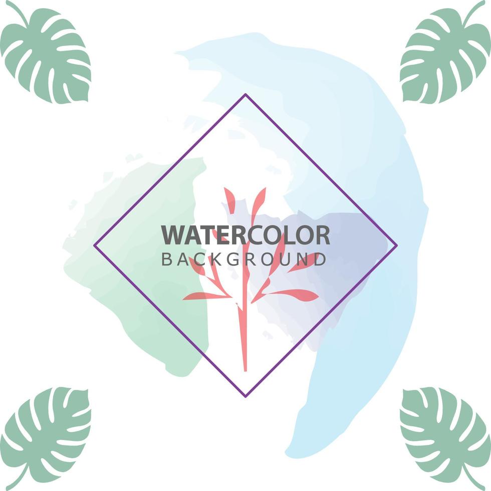 fondo de diseño minimalista en suave color pastel arcoiris. plantilla de banner de acuarela de pincel abstracto cuadrado para publicación en redes sociales, portada, afiche, tarjeta de regalo, folleto, volante, invitación, cartel vector