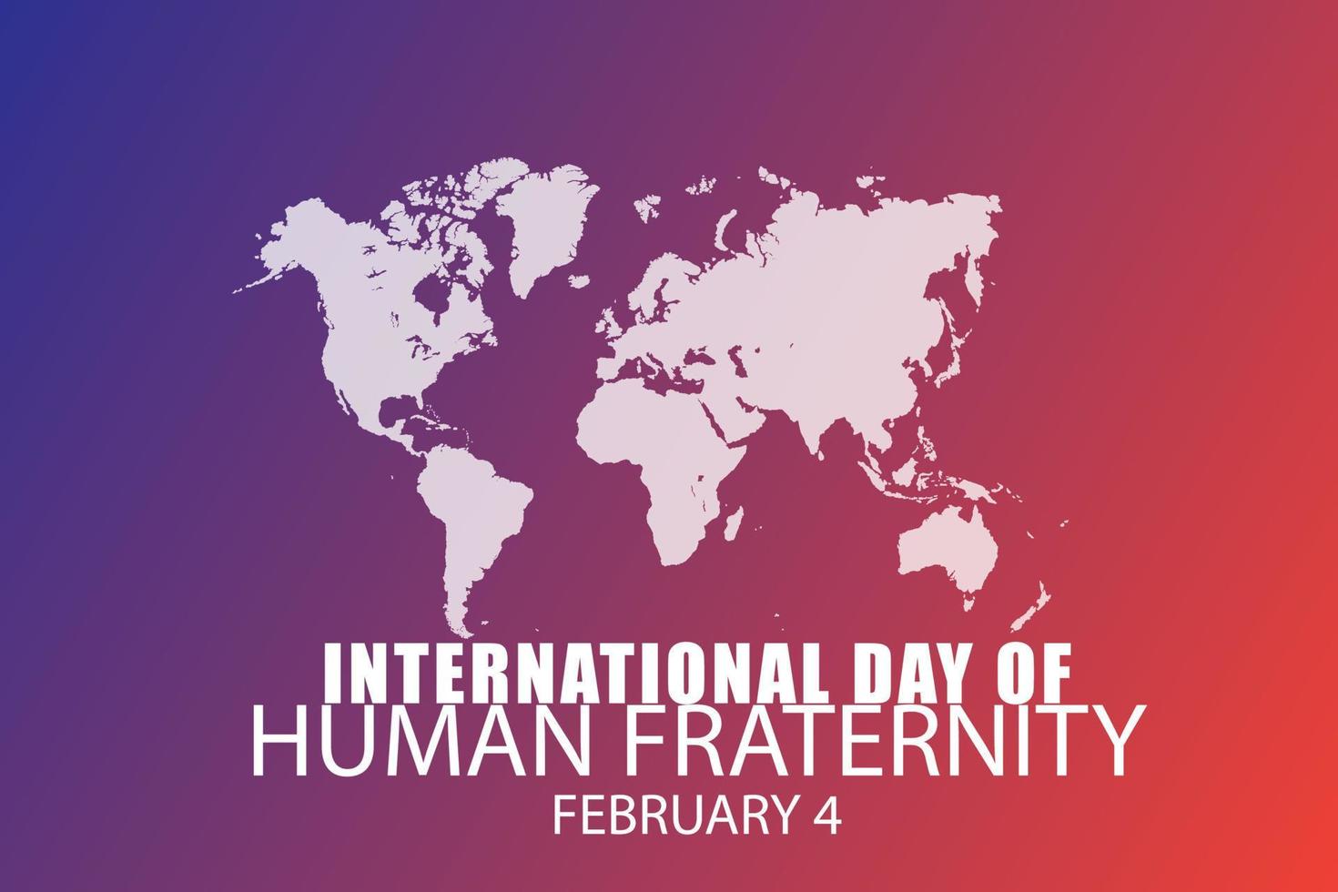 International Day of Human Fraternity. February 4. Holiday concept. suitable for banner vector