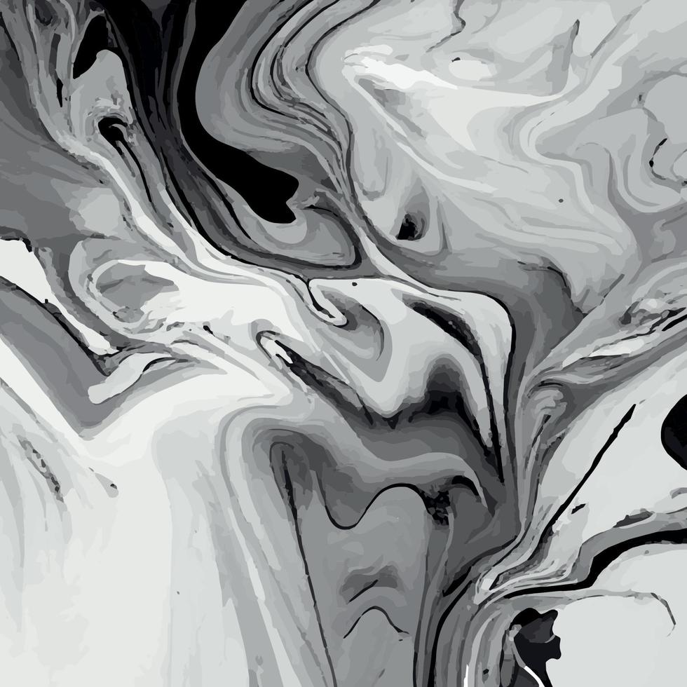 Marble texture design, colorful black white gray marble surface, curved lines, bright abstract background design - Vector
