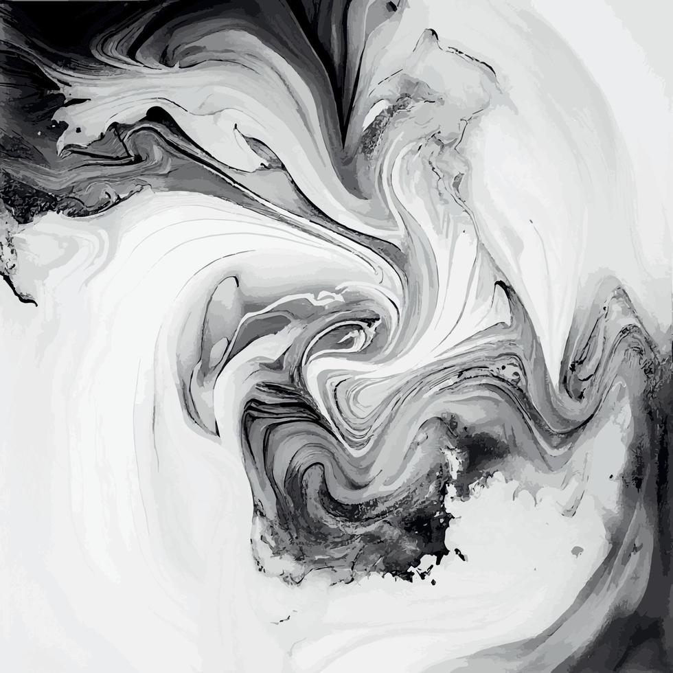 Marble texture design, colorful black white gray marble surface, curved lines, bright abstract background design - Vector