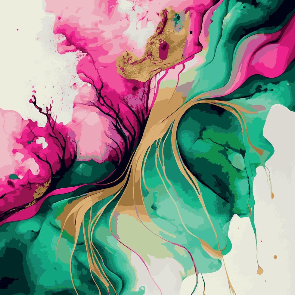 Marble texture design, colorful multicolored marble surface, curved lines, bright abstract design background - Vector