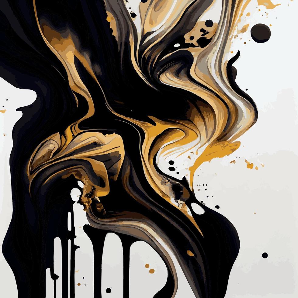 diseño de textura de mármol, superficie de mármol de oro negro colorido, líneas curvas, diseño de fondo abstracto brillante - vector