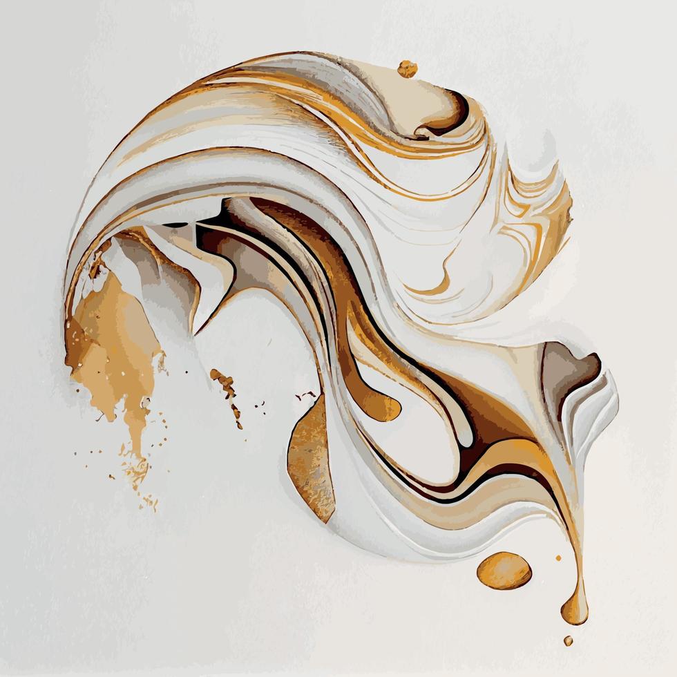 Marble texture design, colorful white gold marble surface, curved lines, bright abstract background design - Vector