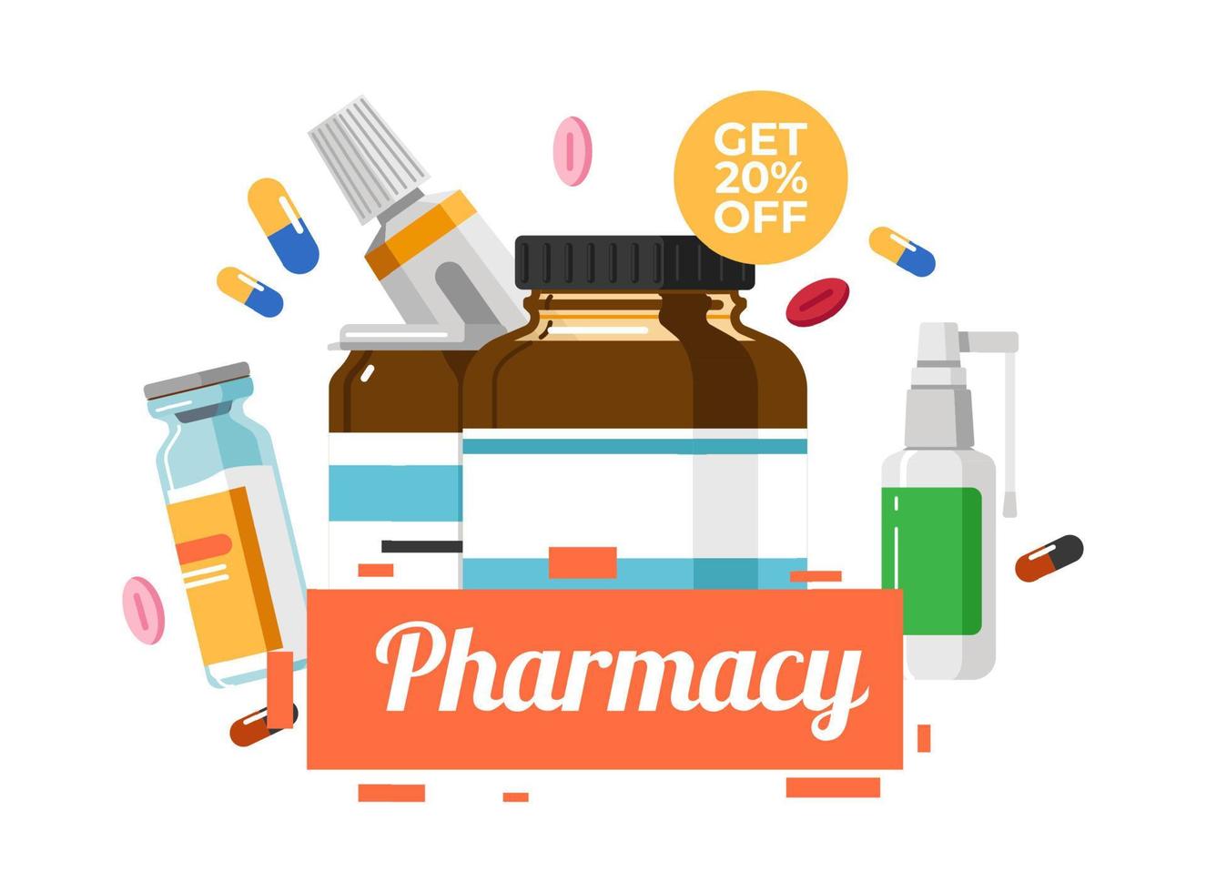Health care and medicine in pharmacy shop vector
