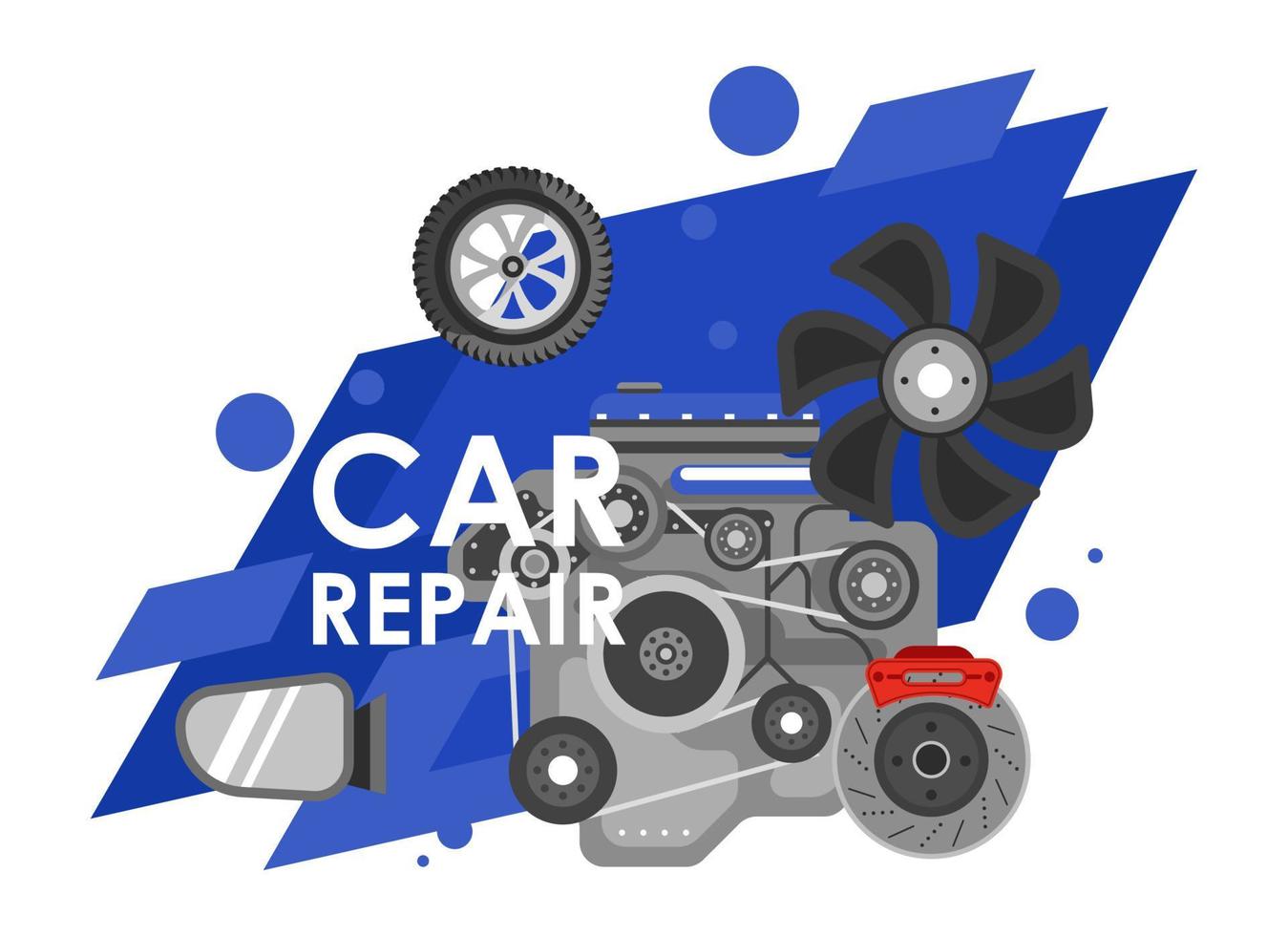 Car repair, maintenance and fixing center for auto vector