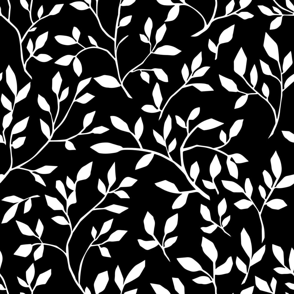 Floral ornaments, foliage and branches pattern vector