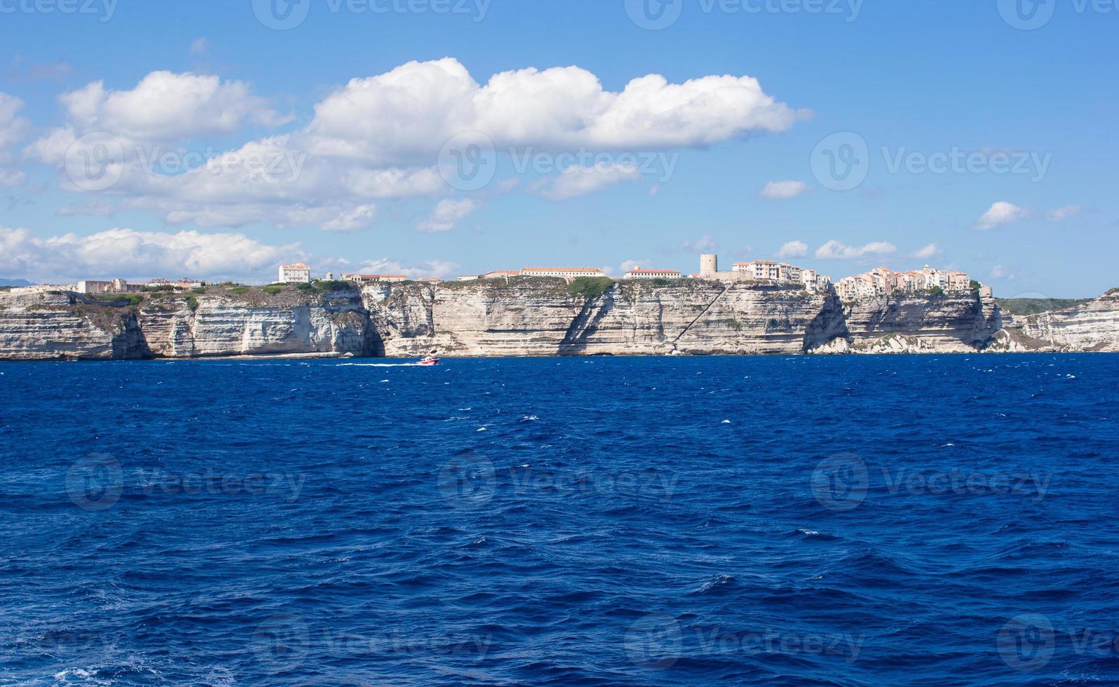 View of the cliff of Bonifacio, Corsica, France photo