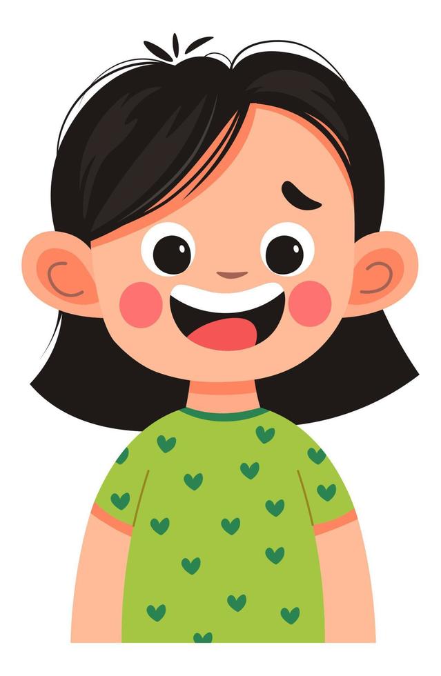 Amuzed or impressed kid with cheerful expression vector