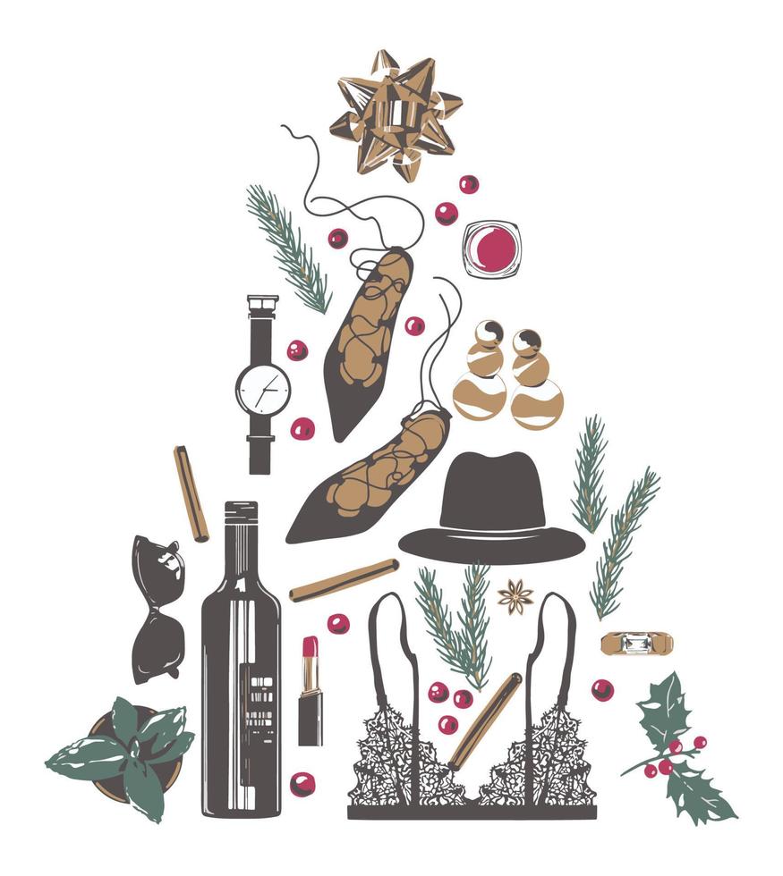 Xmas and new year present for elegant women vector