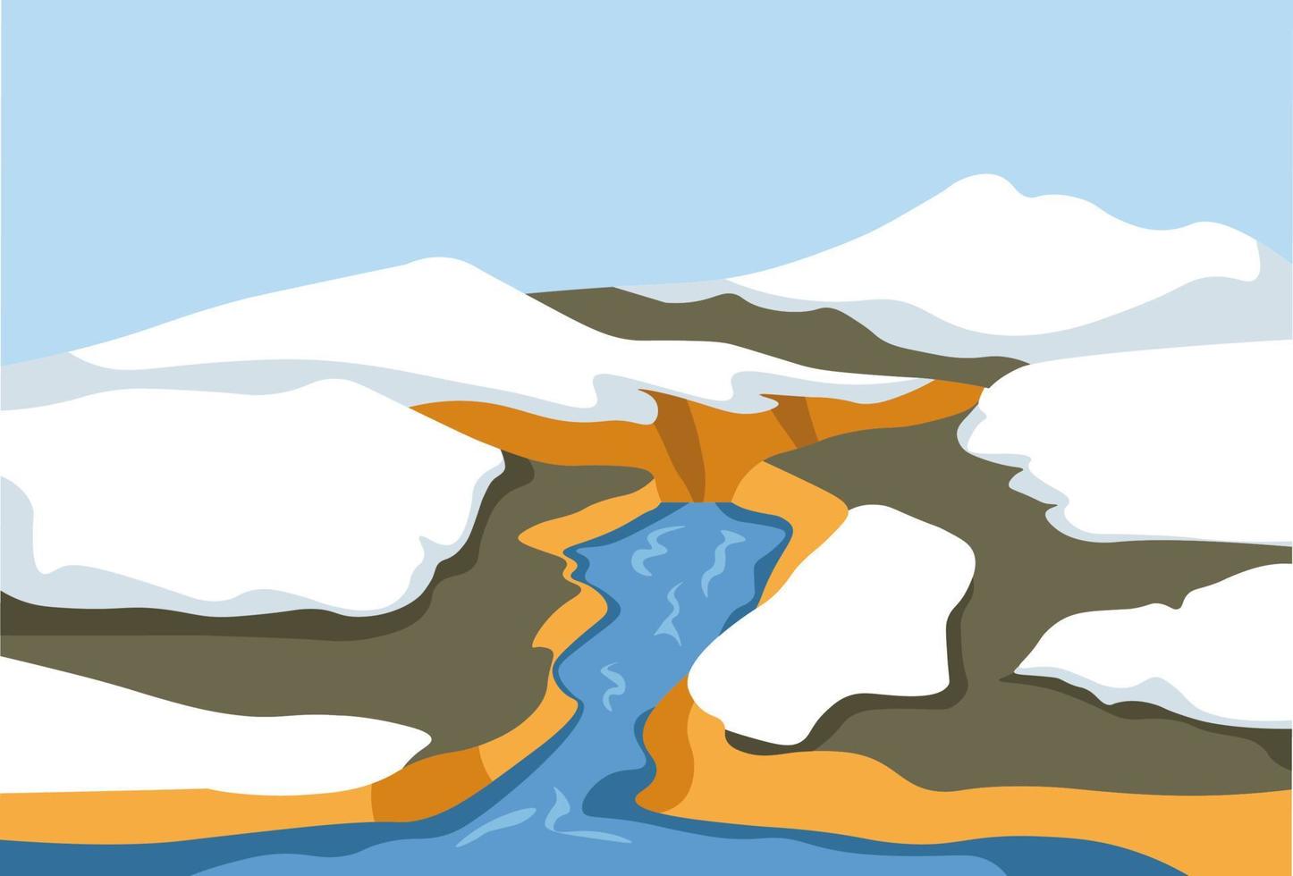 Spring season, melting snow and weather change vector